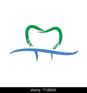 Per le cure dentarie denti Swoosh simbolo vettore Logo grafico del modello di progettazione Illustrazione Vettoriale
