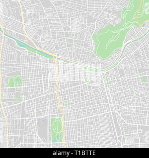 Santiago del Cile classic downtown mappa. Template vettoriale per la commercializzazione e la stampa. Illustrazione Vettoriale