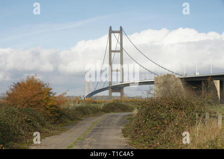 Il Humber Bridge, lungi Ings Riserva Naturale Nazionale Foto Stock