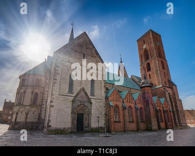 Cattedrale nella città medievale di Ribe, Danimarca Foto Stock