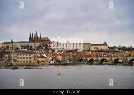 Praga, Repubblica Ceca - Marzo 04, 2019: Città Vecchia - il quartiere storico di Praga nella zona di Praga 1 area sulla sponda destra della Moldava Foto Stock