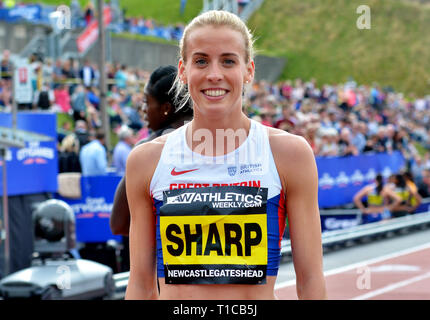 Lyndsey Sharp 800 metri corridore in gara al Great North City Games - British Athletics Foto Stock