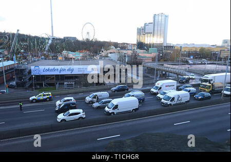 GÖTEBORG 20171117 Gothia towers durante il vertice UE di Göteborg. Foto Jeppe Gustafsson Foto Stock