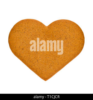 Gingerbread cookies a forma di cuore, isolato su uno sfondo bianco. Souvenir per il giorno di San Valentino. Foto Stock