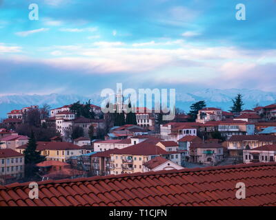 Vista sulla città Signaghi. La Georgia Foto Stock