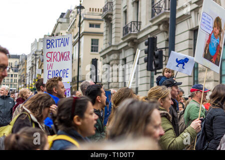 London, Regno Unito - 23 Marzo 2019: Il voto popolare marzo che chiede di revocare l'articolo 50 e annullamento Brexit Foto Stock