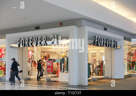 Lawrence Township New Jersey, febbraio 24, 2019:Forever 21 negozio di fronte al New Jersey. Foto Stock