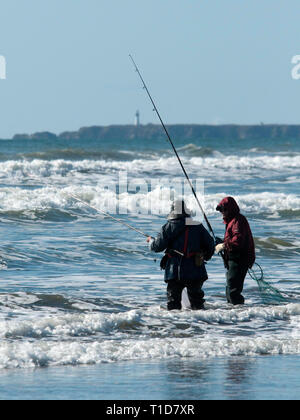 2012 - Surf pesca semaforico Kalaloch Beach Olympic NP Washington Foto Stock