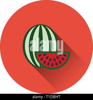 Design piatto icona del Cocomero nella UI di colori. Illustrazione Vettoriale. Illustrazione Vettoriale