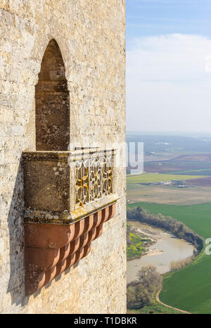 Il Castello di Almodovar del Rio, in provincia di Cordoba, Andalusia, Spagna. Questa fortezza di origine araba, apparteneva al Califato di Cordoba. Foto Stock