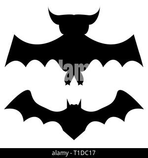 Due sagome di pipistrelli Illustrazione Vettoriale