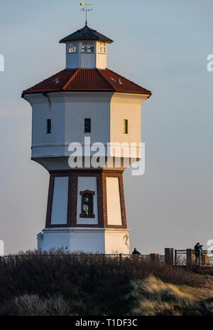 Isola del Mare del Nord Langeoog, East Friesland, Bassa Sassonia, la storica torre dell'acqua, punto di riferimento dell'isola, Foto Stock