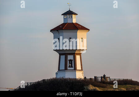 Isola del Mare del Nord Langeoog, East Friesland, Bassa Sassonia, la storica torre dell'acqua, punto di riferimento dell'isola, Foto Stock