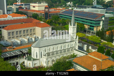 CHIJMES convento del Santo Bambino Gesù cappella trasformata in sala sociale funzione event center Victoria Street Singapore. Foto Stock