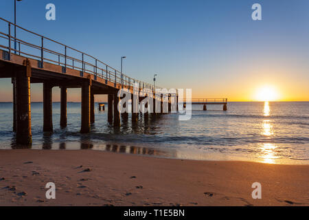 Tramonto a Coogee Beach Jetty Foto Stock