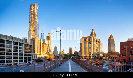 Panorama di Manhattan con grattacieli, NYC Foto Stock