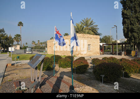 Recentemente restaurato ottomano stazione ferroviaria a Tzemach (Samakh) sulla sponda meridionale del lago di Galilea, Israele (inaugurato nel 1905) Foto Stock