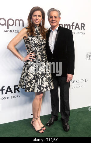 Kyle MacLachlan e sua moglie Desiree Gruber frequentando il quinto amfAR Gala Hong Kong 2019 al legno di palissandro Tsim Sha Tsui Hotel il 25 marzo 2019 a Hong Kong, Cina. Foto Stock