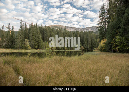 Vrbicke pleso lago in autunno Nizke Tatry montagne in Slovacchia Foto Stock