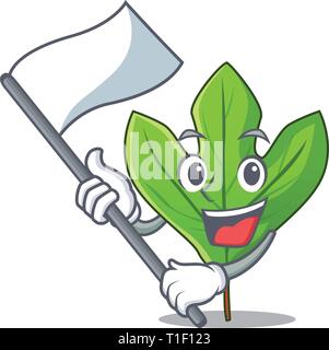 Con bandiera sassofrasso foglia nella forma del fumetto illustrazione vettoriale Illustrazione Vettoriale