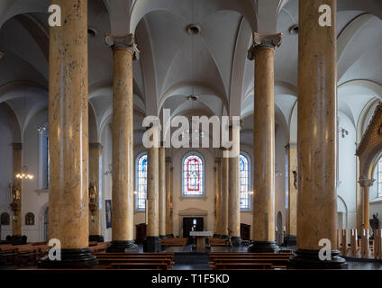 Krefeld, Dionysiuskirche, San Dionigi, 1752 begonnen, 1840-1844 von Ernst Friedrich Zwirner umgebaut, Innenraum nach Süden Foto Stock