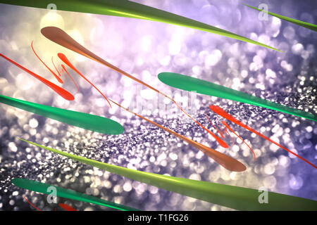 Abstract immagine fantastica di colorati pesci che nuotano nell'oceano virtuale. Foto Stock