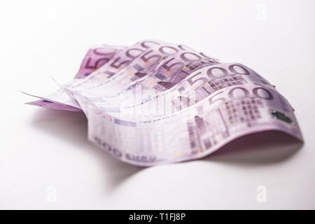 Close-up houndred cinque banconote Denaro e valuta Foto Stock