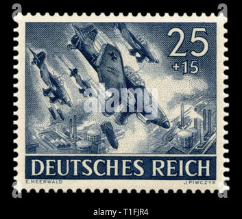German Historical timbro: Dive bombardieri Junkers Ju 87, Stuka - uno dei simboli della guerra lampo, il bombardamento delle raffinerie di petrolio, la Wehrmacht giorno 1943 Foto Stock
