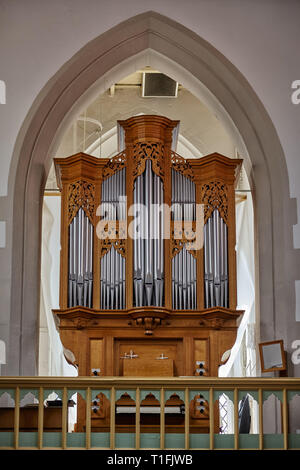 SHEFFIELD, Inghilterra - 8 Maggio 2009: l'organo del San Matteo chiesa fatta nel classico stile britannico. Sheffield. Il South Yorkshire. Inghilterra Foto Stock