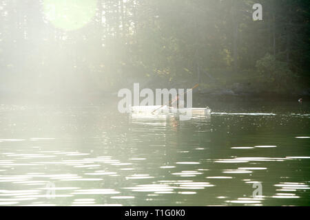 WA02500-00...WASHINGTON - Kayaker paddeling in Wescott Bay su San Juan Island. Foto Stock