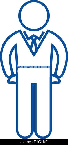 In fallimento, zoppo anatra icona linea concept. In fallimento, zoppo anatra piatto simbolo del vettore, segno, illustrazione di contorno. Illustrazione Vettoriale