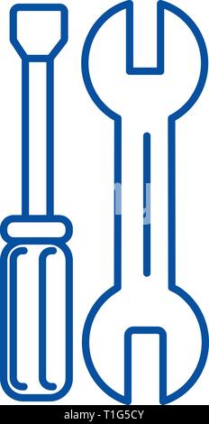 Le riparazioni icona linea concept. Le riparazioni piatto simbolo del ...