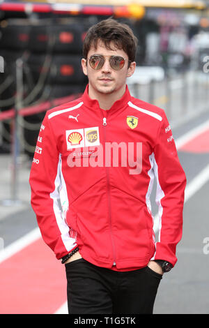 MELBOURNE, Australia - 13 Marzo: Charles LECLERC del team Scuderia Ferrari prima del 2019 Australian Grand Prix F1 Foto Stock