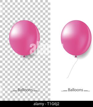 Palloncini lilla sul background isolato, illustrazione vettoriale Illustrazione Vettoriale