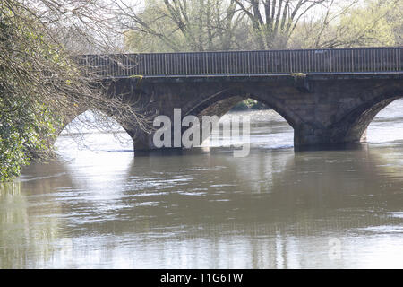 Ponte a Fordingbridge, Hampshire in primavera Foto Stock