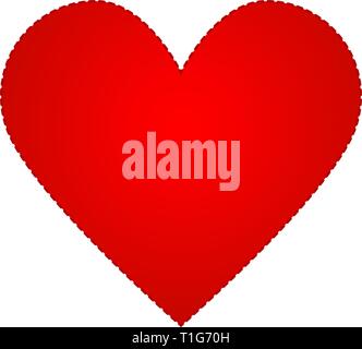 Icona di suola di colore rosso su sfondo bianco, il giorno di san valentino, vettore Illustrazione Vettoriale