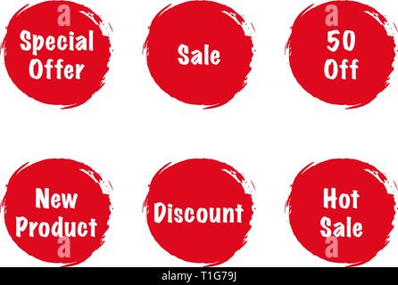 Offerta speciale. Vendita. Di sconto. Nuovo prodotto. La Vendita calda. 50 off. Spazzola di grunge design - illustrazione vettoriale Illustrazione Vettoriale