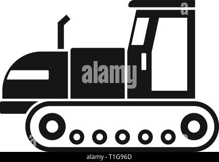 Icona nome. Semplice illustrazione del trattore cingolato icona vettoriali per il web design isolato su sfondo bianco Illustrazione Vettoriale