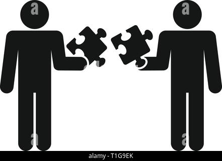 Puzzle in man mano icona. Semplice illustrazione del puzzle in man mano icona vettoriali per il web design isolato su sfondo bianco Illustrazione Vettoriale