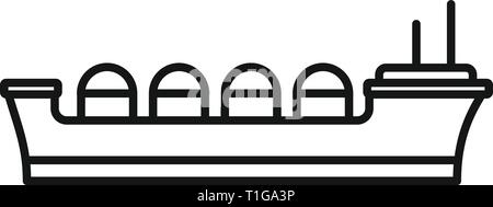 Petroliera nave icona. Delineare petroliera nave icona vettoriali per il web design isolato su sfondo bianco Illustrazione Vettoriale