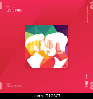 LGBT pride concetto. Supporto per coppie LGBTQ. Bacio Gay giovane. L'amore. Foto Stock