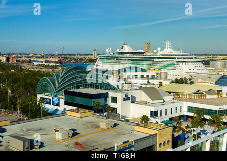 Il Florida Aquarium presso la crociera docks downtown Tampa Florida Foto Stock