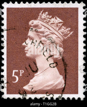 Francobollo da Regno Unito e Irlanda del Nord nel Queen Elizabeth II - decimale Machin - normale serie Perfs emessi nel 1988 Foto Stock