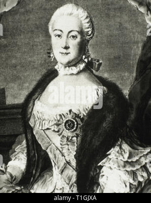 Caterina la Grande (1729-1796). Imperatrice di Russia. Incisione. Foto Stock