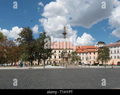 Praga: Hradcany quadrata (lato nord), Mariano (Santa trinità) colonna Foto Stock