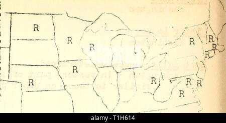 Malattie della foresta e malattie di ombra della foresta e alberi di ombra, ornamentali e varie piante negli Stati Uniti nel 1921 diseasesofforest23mart Anno: 1922 450 BEEOK (Fap.us atropurdcca) bianco h&artv/ood rot causato da ?orn'.. s se.niarius (L.) ?r. Maine (STD) BIRCK (Eetula spp .) Cari&LT;:er causato da Helanconium betulinuni Schr.i. c- Kze. Ohio - prima comparsa di stato. (RUT) ."hite venato gapvjood r ot causfcd ' di Pleurotus ostreatus Jacq. Maine (STD) suino. 85- La distribuzione geografica delle ceneri la ruggine nell'U. S. come riportato alla malattia vegetale sondaggio. Vhite heartv/ocd rot c Foto Stock