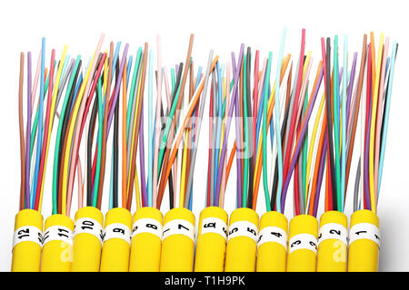 Fibra ottica cavo rete close up Foto Stock