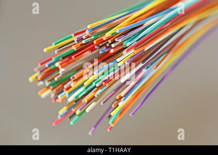 Fibra ottica cavo rete close up Foto Stock