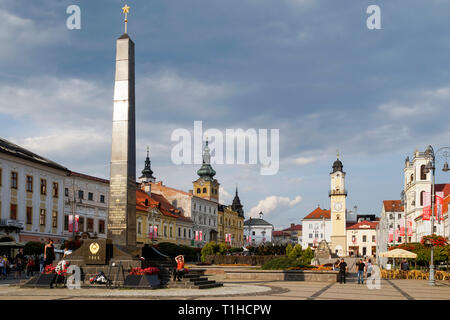 Stella Rossa sul Red Army memorial in Banska Bystrica city, Slovacchia, Europa Foto Stock