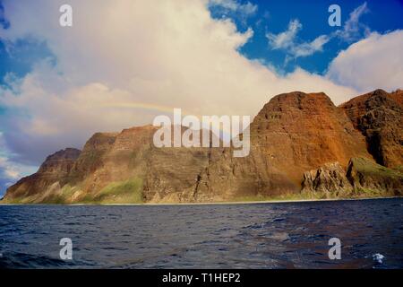 Costa NaPali Sunset Rainbow Foto Stock